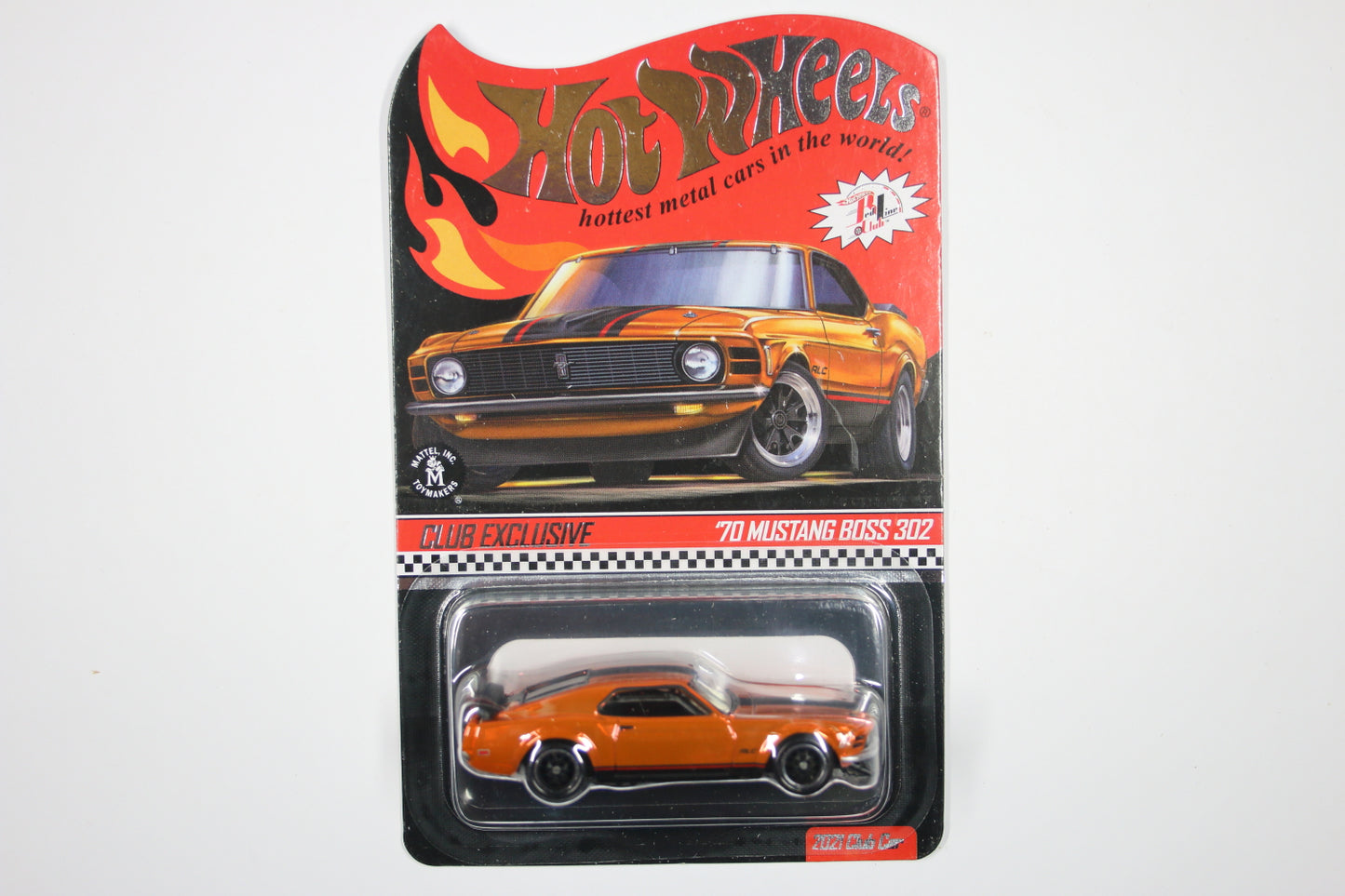 Hot Wheels Red Line Club Membership Car (2021) - '70 Ford Mustang Boss 302 (Spectraflame Bright Orange) [Pre-owned]
