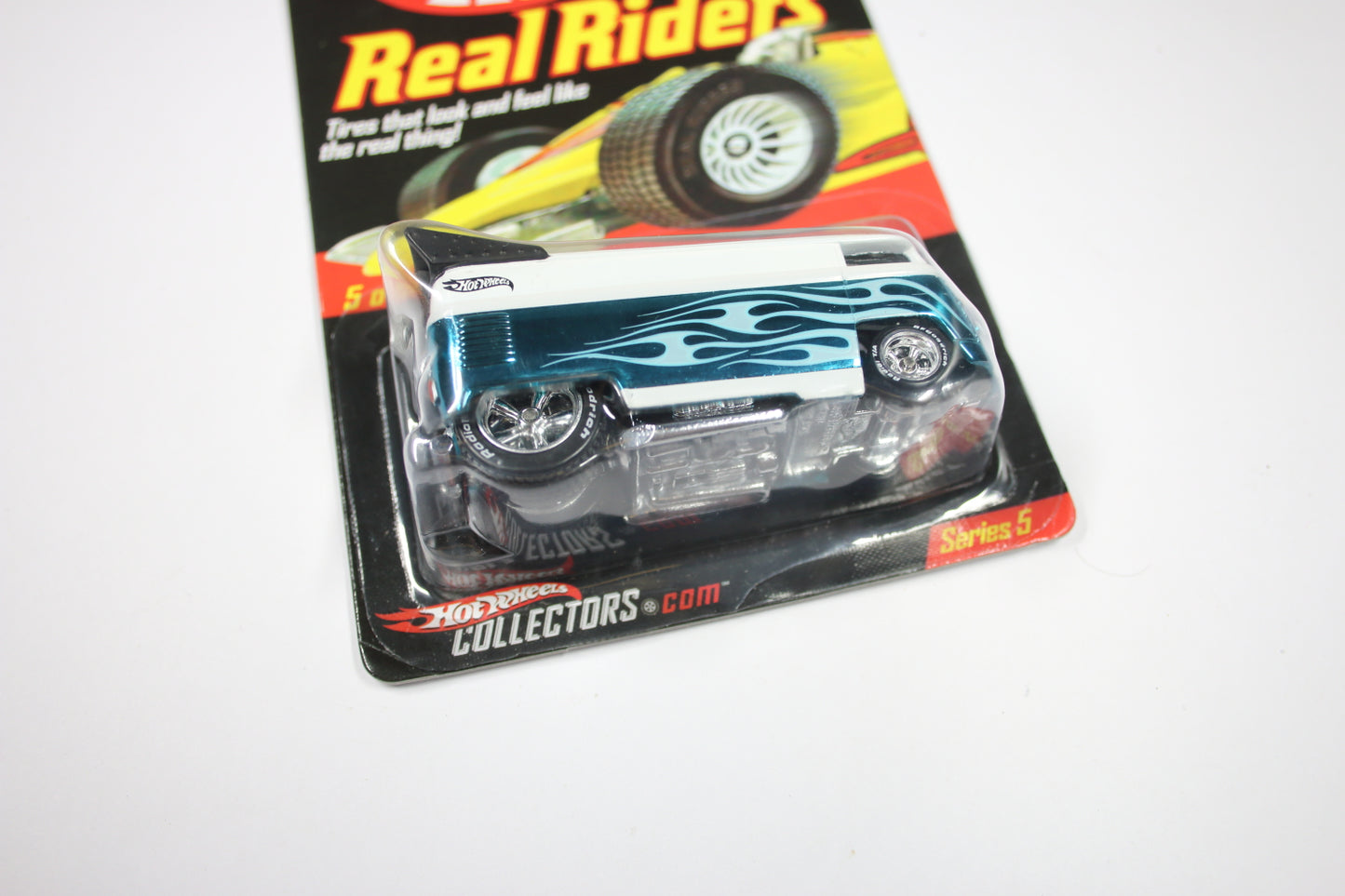 Hot Wheels HWC Series 5 (2006) - Real Riders / VW Drag Bus (Spectraflame Aqua & Flat White) [Pre-owned]
