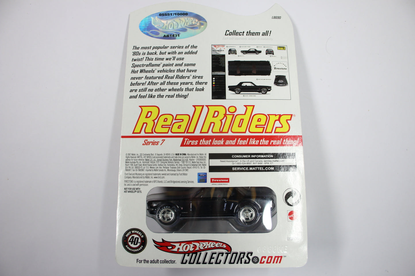 Hot Wheels HWC Series 7 (2008) - Real Riders / '65 Mustang (Spectraflame Steel Blue) [Pre-owned]