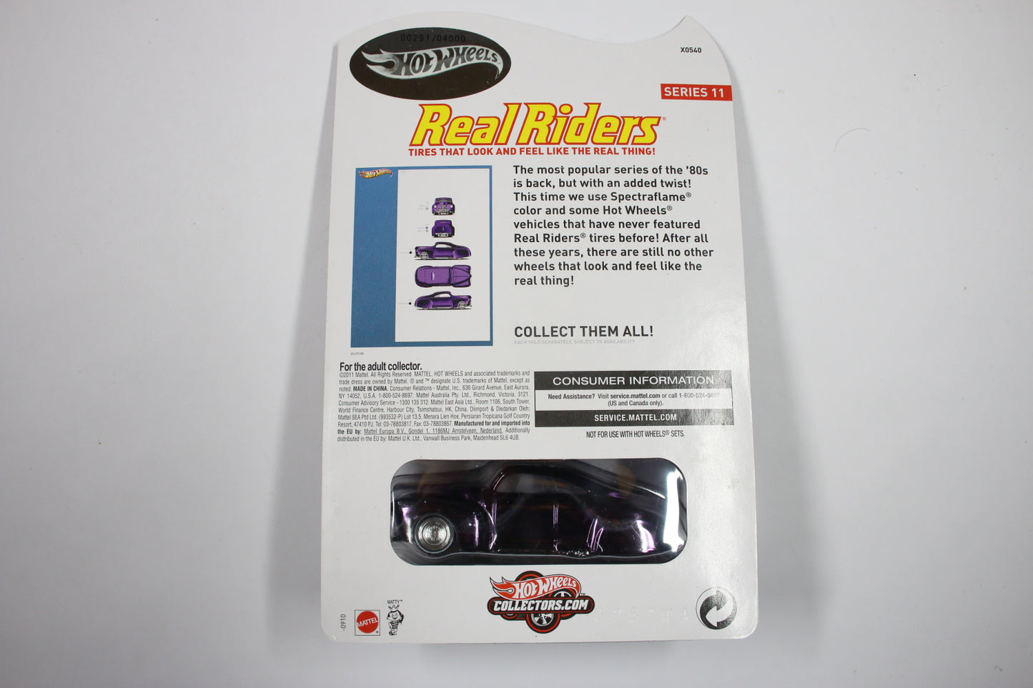 Hot Wheels HWC Series 11 (2012) - Real Riders / Tail Dragger (Spectraflame Dark Purple) [Pre-owned]