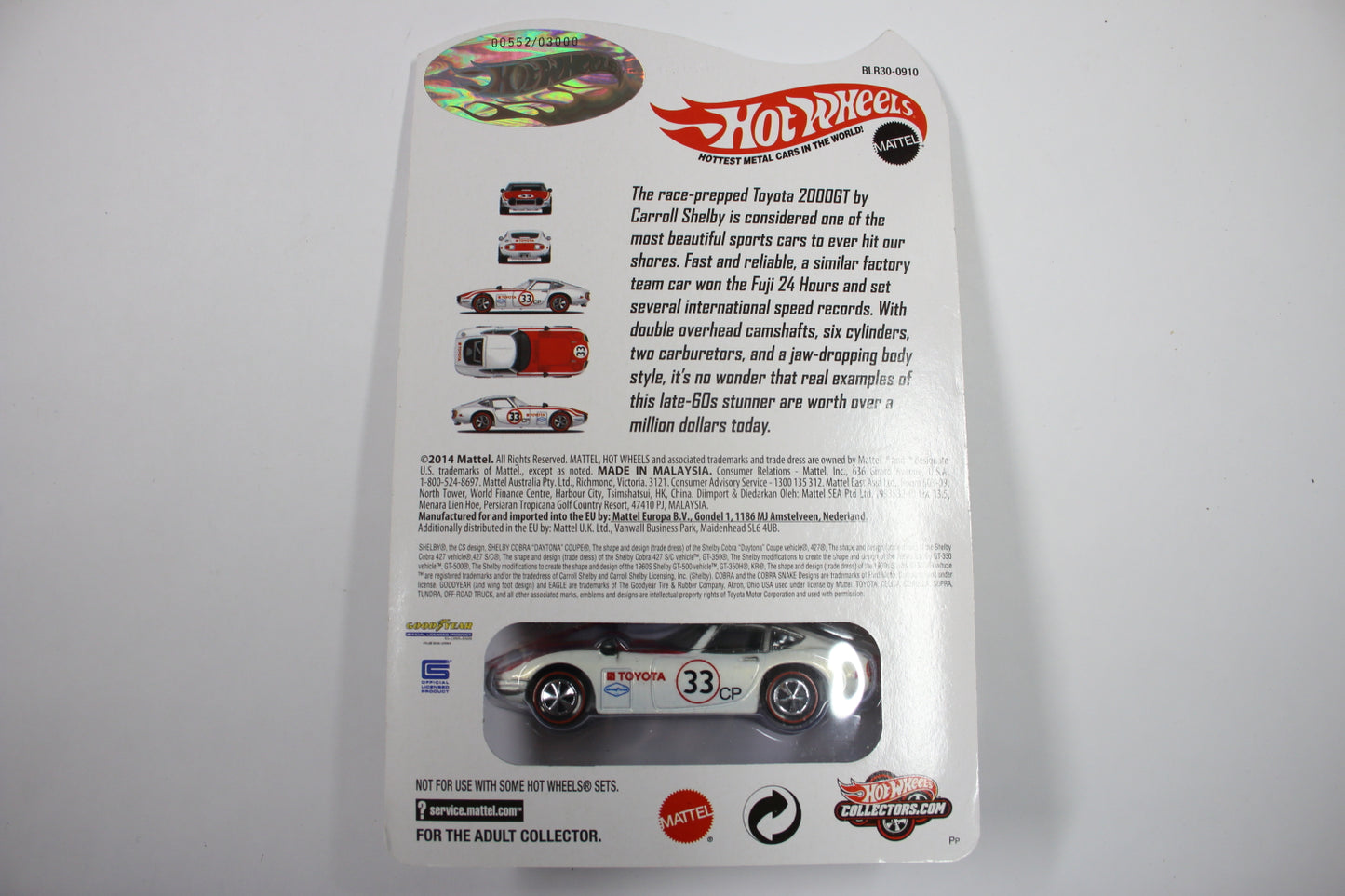 Hot Wheels HWC Special Edition (2013) - Shelby Toyota 2000GT (White & Red) [Pre-owned]