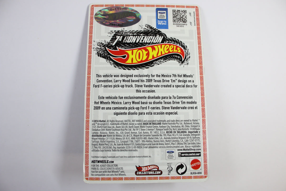 [Pre-owned] 2014 Mexico Hot Wheels Convention - Texas Drive 'Em (Spectraflame Dark Red)