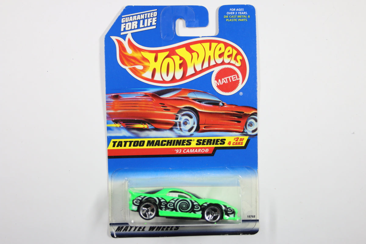 [Pre-owned] Hot Wheels Mainline 1998 #686 - '93 Camaro "Tattoo Machines Series"