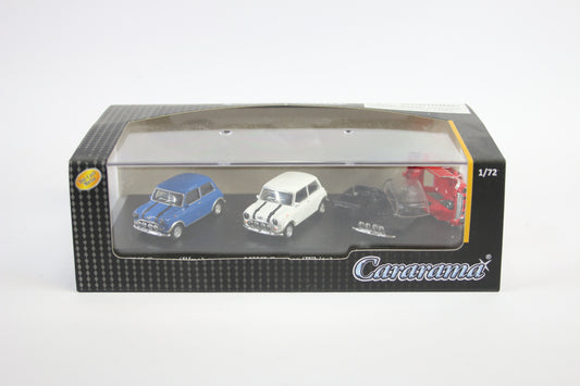 [Damaged] 1:72 - 3 Car Mini Cooper Set (Red, White & Blue)