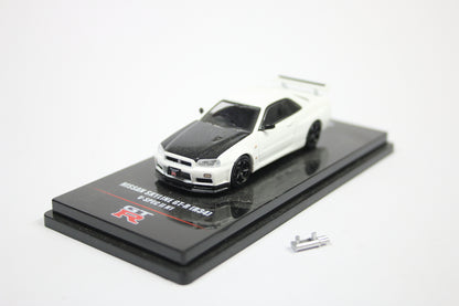 [Damaged & Loose] Nissan Skyline GT-R (R34) V-Spec II N1 (White with Carbon Hood)