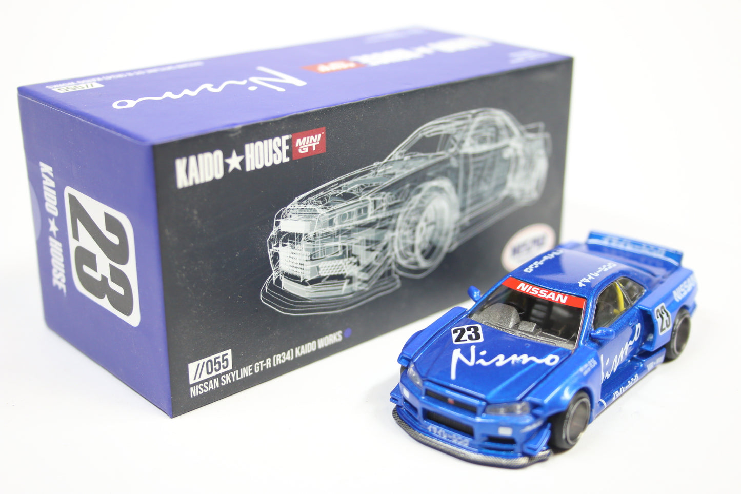 [Pre-owned] Kaido / Mini GT #055 - Nissan Skyline GT-R (R34) Kaido Works V3