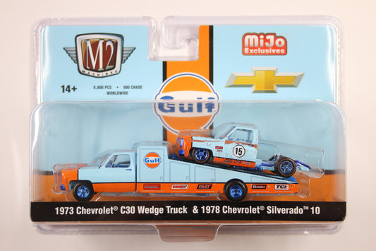 [Chase] 1973 Chevrolet C30 Wedge Truck & 1978 Chevrolet Silverado 10 Bedless - Gulf Livery
