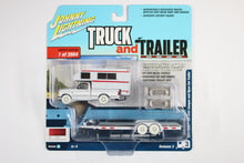 [White Lightning] 1993 Ford F-150 w/ Truck Camper with Open Car Trailer