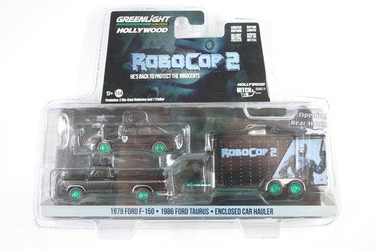 [Green Machine] RoboCop 2 / 1979 Ford F-150 with 1986 Ford Taurus Detroit Metro West Police in Enclosed Car Hauler