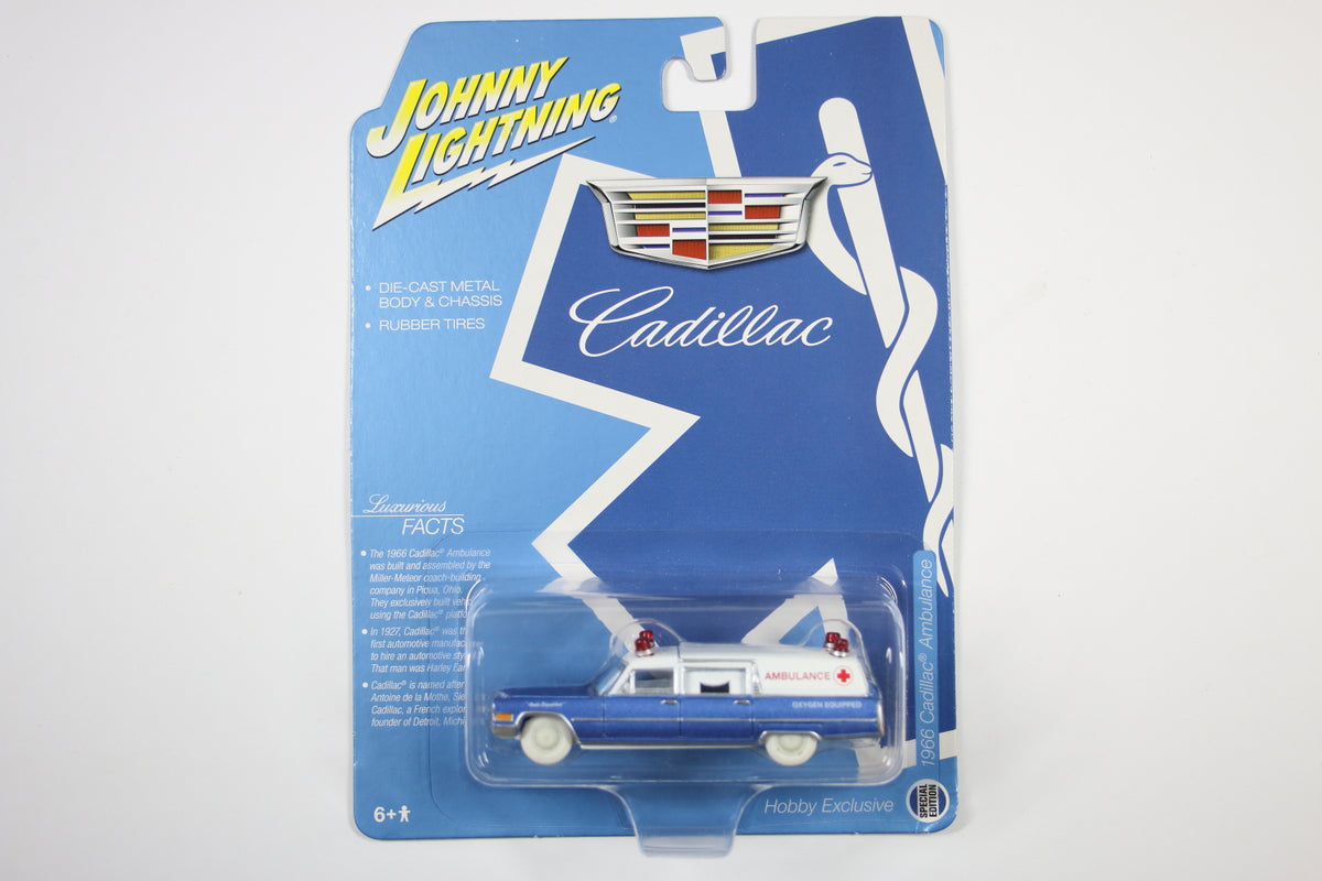 [White Lightning] 1966 Cadillac Hearse - Ambulance (Blue & White)