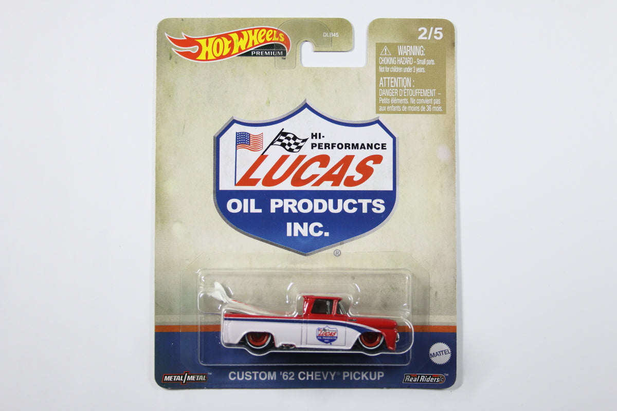 Hot Wheels Pop Culture 2023 Mix 3 Vintage Oil / Custom '62 Chevy Pickup - Lucas Oil
