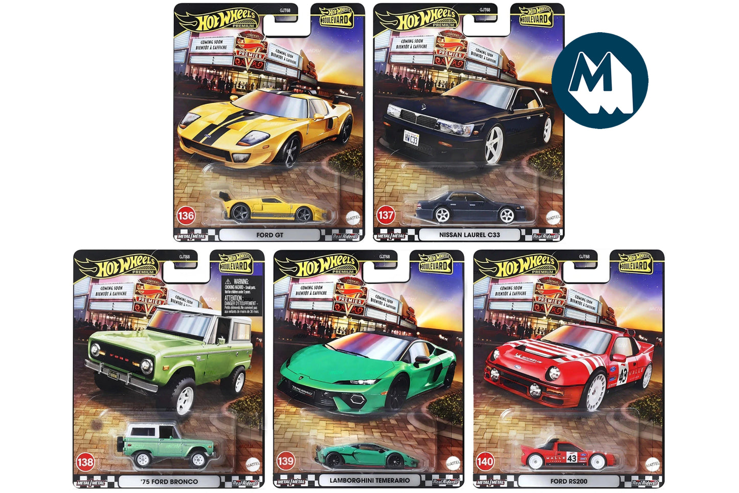 Hot Wheels Boulevard 2025 Mix 5: Set of 5 (#136-140)