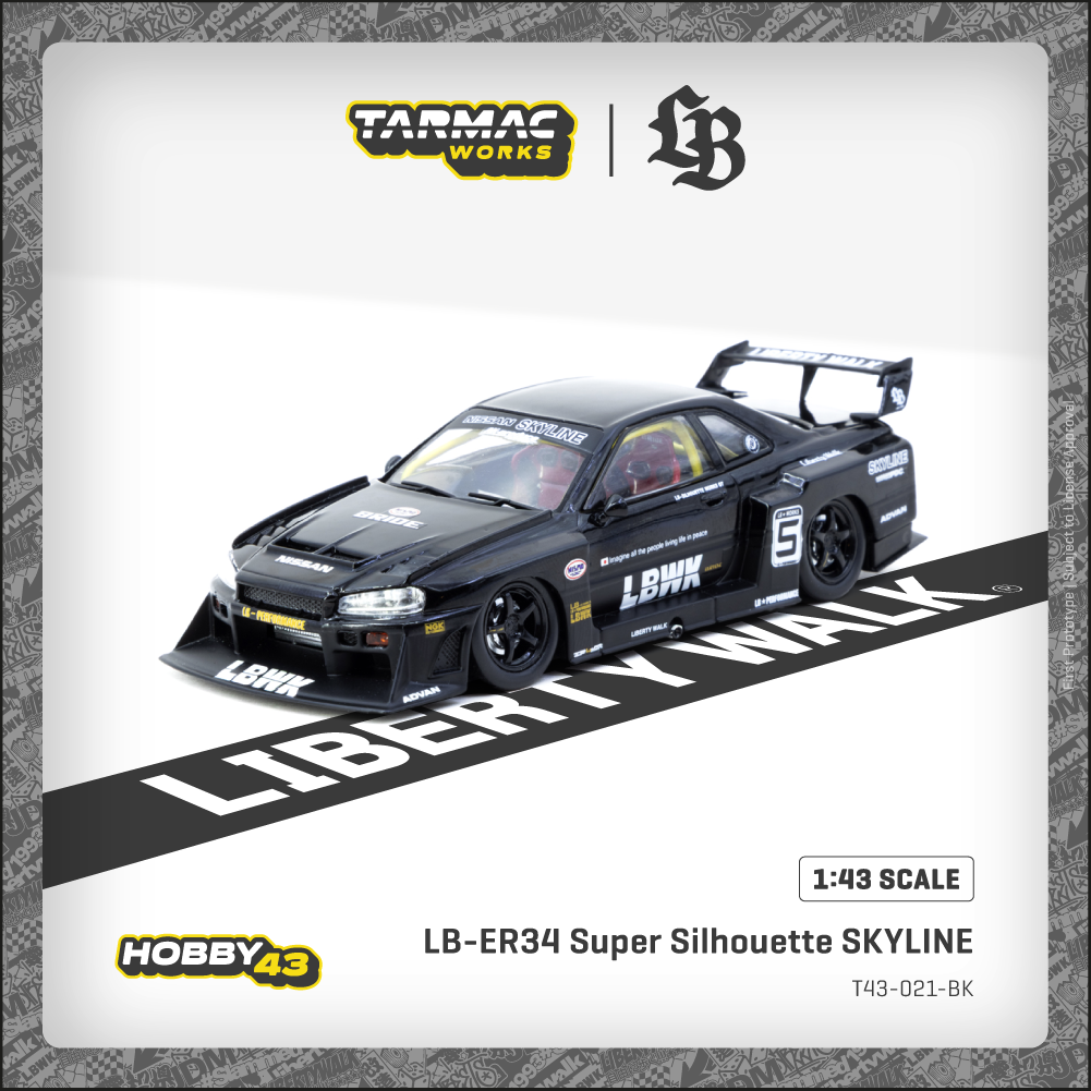[Pre-Order] 1:43 - LB-ER34 Super Silhouette Skyline (Black)