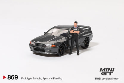 #869 - Nissan Skyline GT-R (R32) with Matsuda Figure Tsugio Matsuda Collection (Gunmetal)