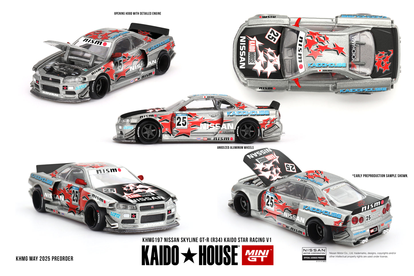 [Pre-Order] #197 - Nissan Skyline GT-R (R34) Kaido Star Racing V1