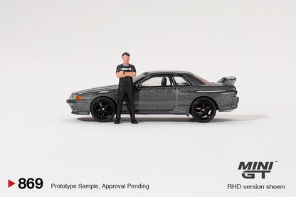 #869 - Nissan Skyline GT-R (R32) with Matsuda Figure Tsugio Matsuda Collection (Gunmetal)