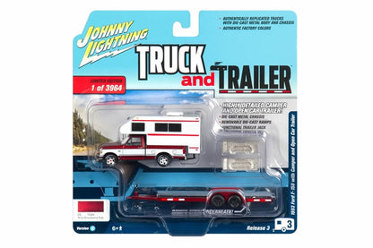 1993 Ford F-150 w/ Truck Camper with Open Car Trailer