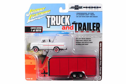 1965 Chevy Pickup with Enclosed Car Trailer