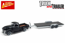 1950 Chevy Pickup with Open Car Trailer