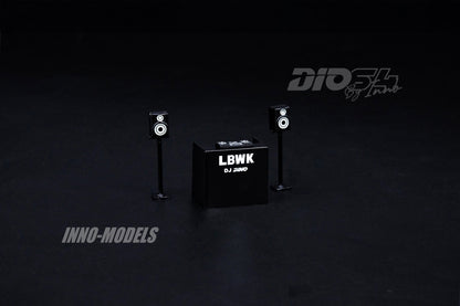 Liberty Walk Auto Salon Diorama, including LBWK Chrome and 3 figures