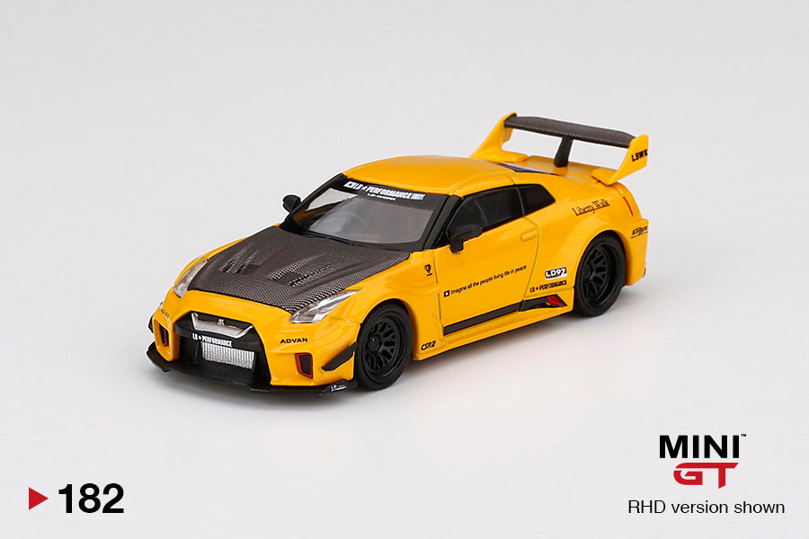 #182 - LB-Silhouette WORKS GT Nissan 35GT-RR Ver.1 Yellow (RHD / US Exclusive)