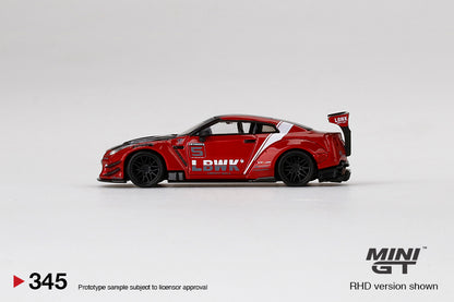 #345 - LB★WORKS Nissan GT-R R35 Type 2, Rear Wing ver 3 , Red, LB Work Livery 2.0
