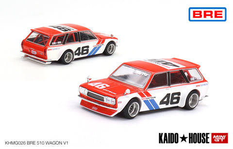 #026 - Datsun 510 Wagon BRE V1 (Red & White) KAIDO★HOUSE