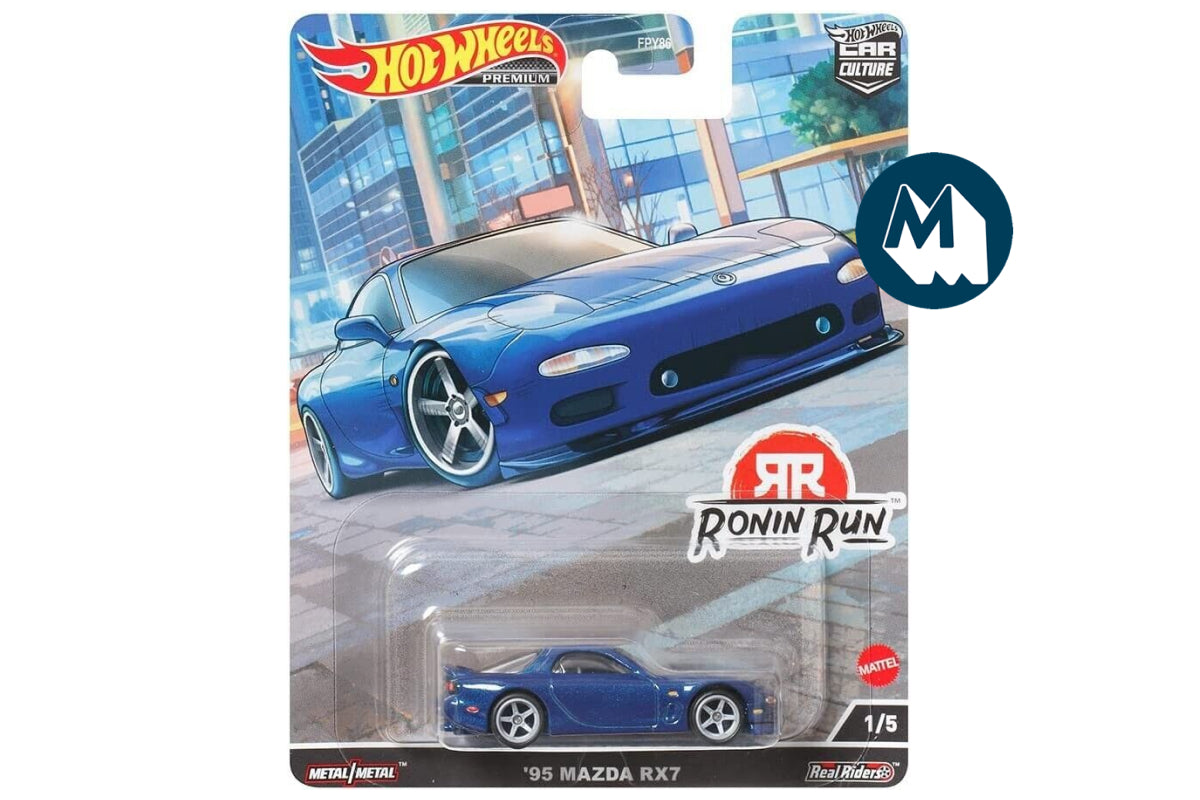 Hot Wheels Car Culture 2022 Mix 7 Ronin Run / #1 - '95 Mazda RX7 (Navy Blue)