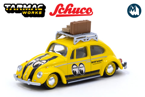 Volkswagen Beetle with roof rack and suitcases (Mooneyes)