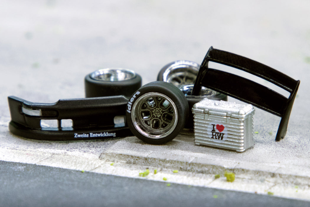 1:64 AL13 Wheels DC 003 Chrome/Gun metal - Designed for RWB Models