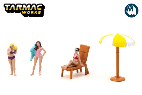 1:64 American Diorama / Tarmac Works - Beach Girls Figures Set (T64F-002-YL)