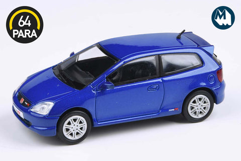 Voiture miniature Honda civic Si EM1 1999 blue LHD Para64 1/64