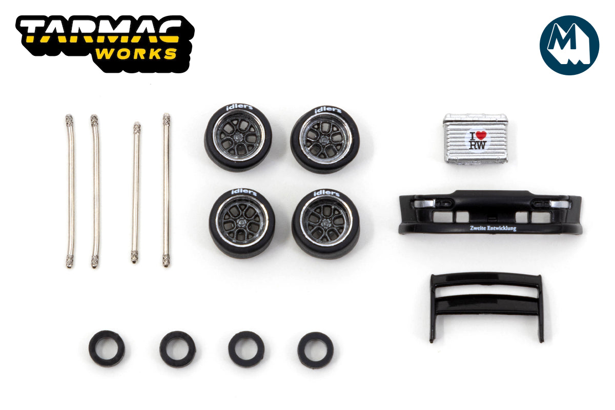1:64 AL13 Wheels DC 003 Chrome/Gun metal - Designed for RWB Models