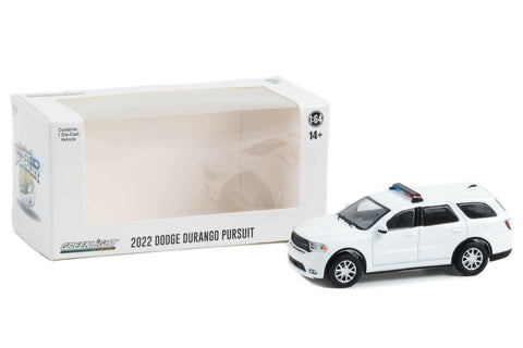 Police - 2022 Dodge Durango Pursuit With Light Bar And Push Bar In White Hobby Exclusive 164 Greenlight 43003 B Police - 2022 Dodge Durango Pursuit With Light Bar And Push Bar In White Hobby Exclusive 164 Greenlight 43003 B