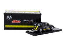 Volkswagen Beetle Mooneyes Black with Yellow Stripes with Container