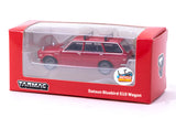 Datsun Bluebird 510 Wagon (Red) with roof rack and bicycle