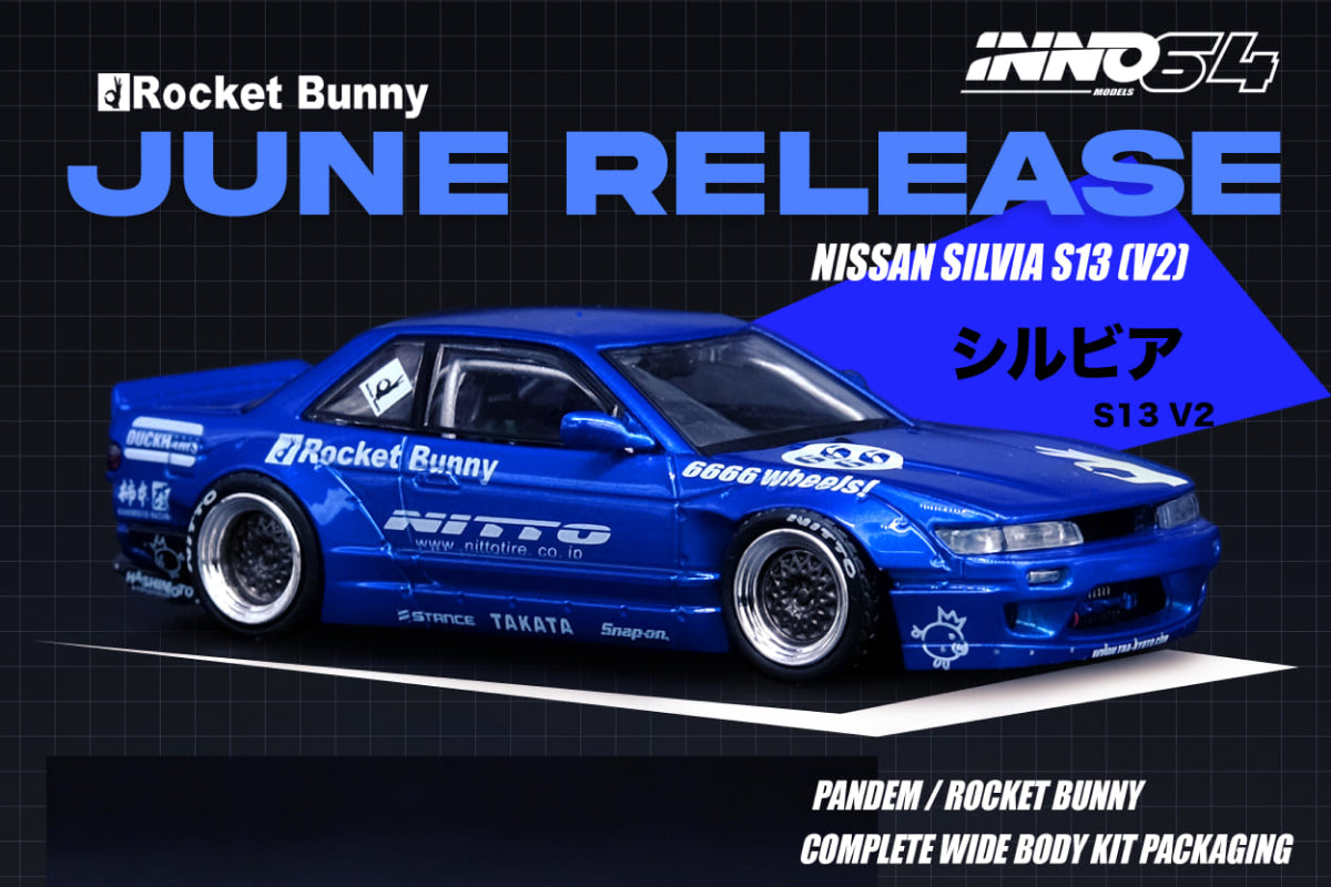Nissan Silva S13 (V2) - "Pandem / Rocket Bunny" (Blue Metallic)