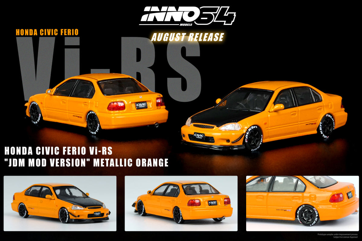 Honda Civic Ferio Vi-RS "JDM Mod Version" Metallic Orange with extra wheels and decals