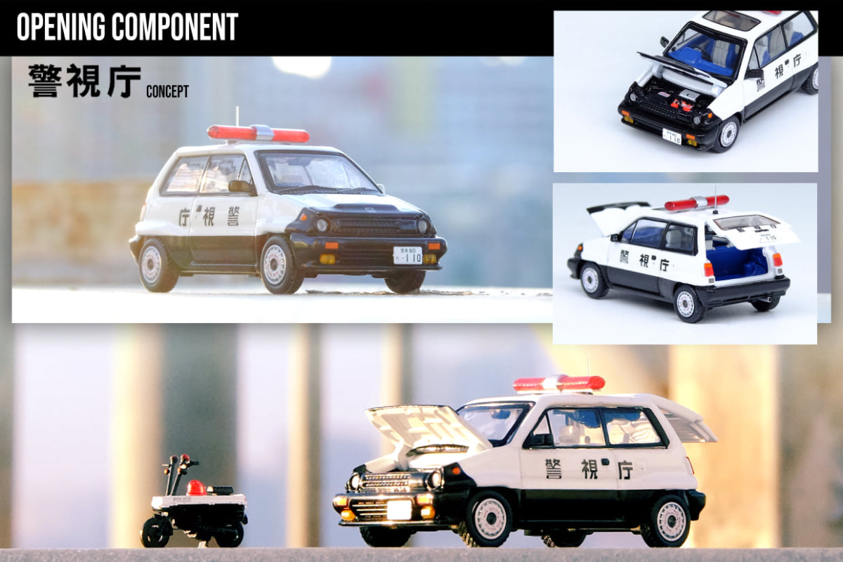 Honda City Turbo II with Motocompo - Japanese Police Car Concept Livery