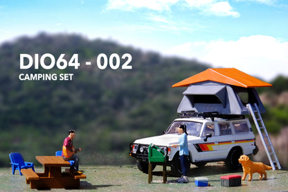 Car Camping Diorama Set with Toyota Land Cruiser (FJ60) and accessories