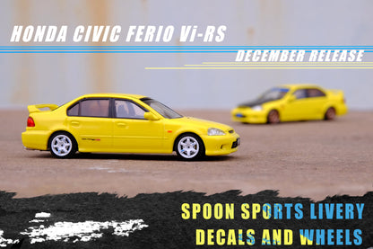 1995 Honda Civic Ferio Vi-RS JDM Mod. Version with extra Spoon Sports of wheels and decals (Phoenix Yellow)