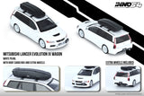 Mitsubishi Lancer Evolution IX Wagon with Roof Cargo Box and Extra Wheels (White Pearl)