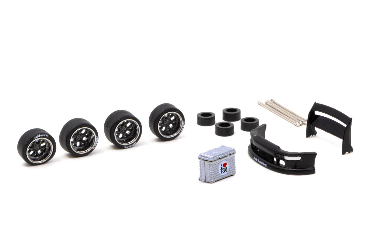 1:64 AL13 Wheels DC 003 Chrome/Gun metal - Designed for RWB Models