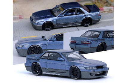 Nissan Silvia S13 (V1) "Pandem / Rocket Bunny" - 2-Tones Blue / Metallic Grey