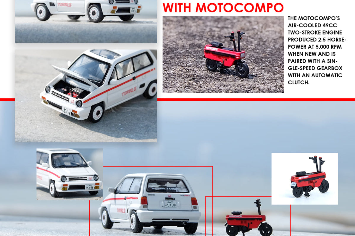 Honda City Turbo II - White "Mod Version" with Red Motorcompo
