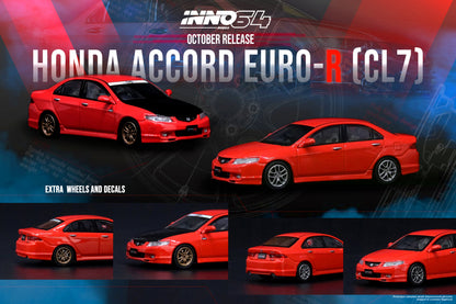 Honda Accord Euro-R (CL7) Milano Red with extra wheels and decals