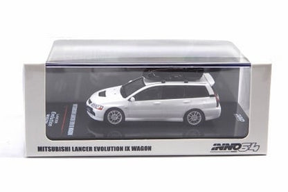 Mitsubishi Lancer Evolution IX Wagon with Roof Cargo Box and Extra Wheels (White Pearl)