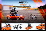 Nissan Silvia S14 Rocket Bunny Boss Aero with Roof Rack and Bicycles