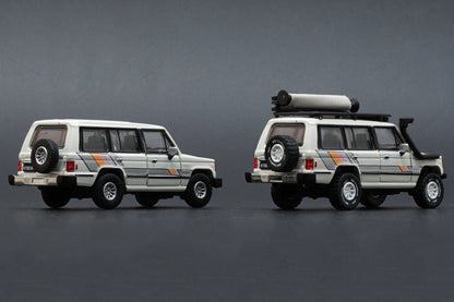 Mitsubishi 1st Gen Pajero 1983 with accessories and decals (White with stripe)