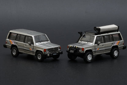 Mitsubishi 1st Gen Pajero 1983 with accessories and decals (Silver with stripe)
